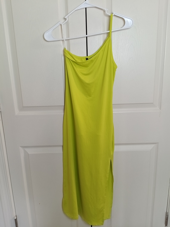 SHEIN Dresses & Skirts - SHEIN One-Shoulder Slip Dress in Lime